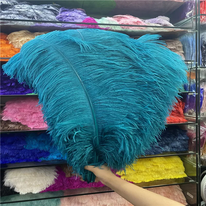 

Wholesale 50pcs/lot Quality Blue-green Ostrich Feather 60-65cm/24-26inches Celebration Party Carnival Diy Feathers for Crafts