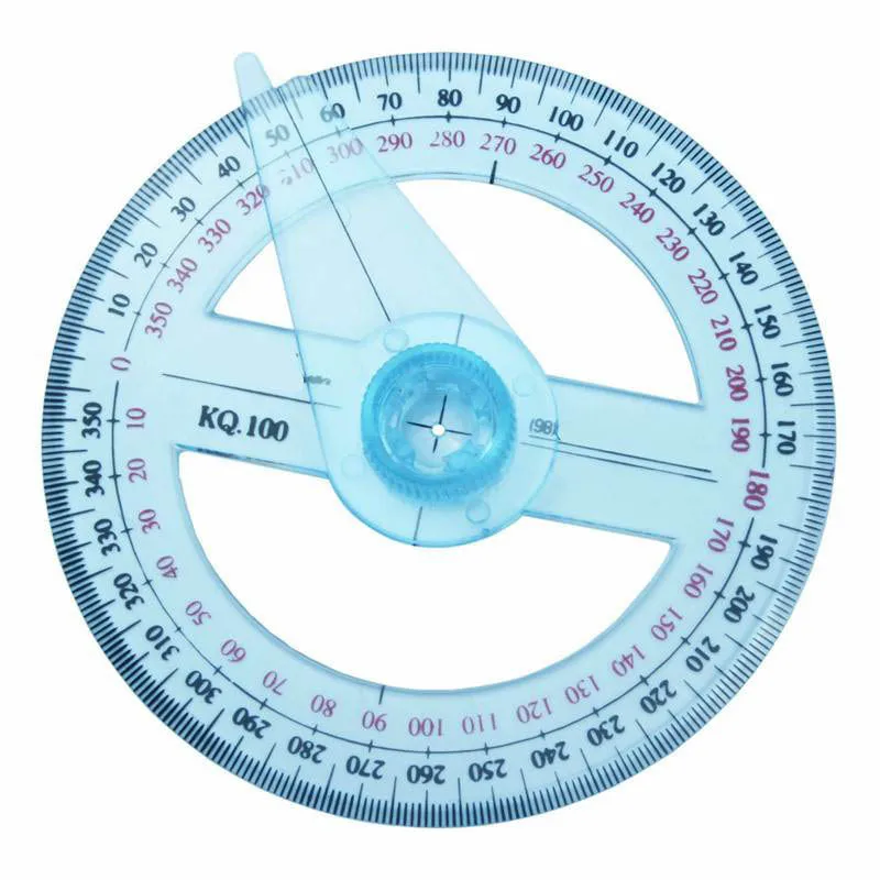 Volledige Cirkel Gradenboog Goniometer Đã Gặp 360 Graden Roterende Aangeeft Naald Graveren Tekening Hoek Đo Blok Heerser