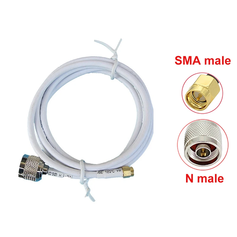 

N to SMA male N male to SMA-J White Jumper Jack RF Coaxial adapter Connector Coax Cable Extension Cord assembly SYV50-3 RG58