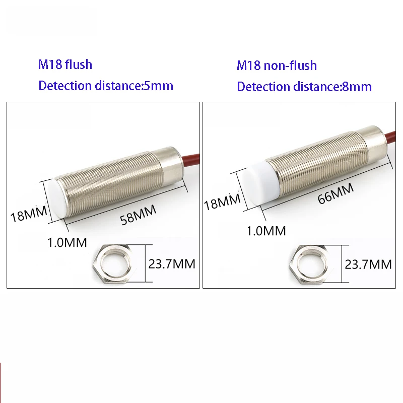 M18 High temperature resistance 150 desgree Celsius proximity switch sensor three-wire NPN NO DC 24v metal induction switch