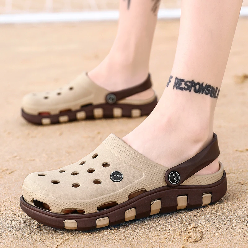 Mens Rubber Beach Sandals 2021 Unisex Summer Shoes Garden Sandalias Massage Sandalia Breathable Clogs Hombre Slip On Outdoor