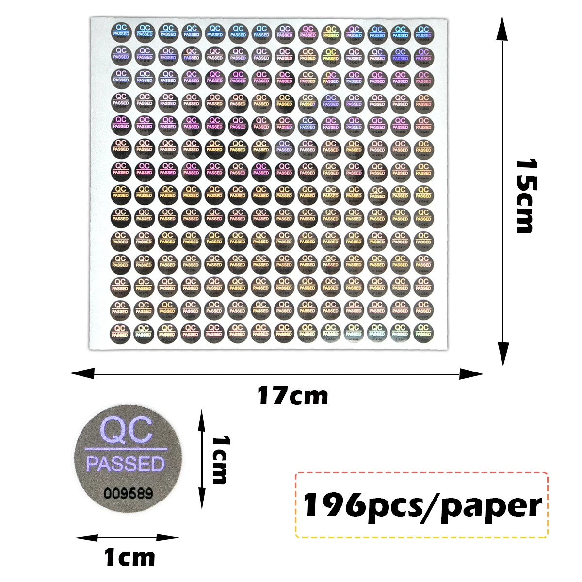 Silver High Security seals Tamper Evident sticker Warranty Void QC Passed labels Hologram stickers with Unique Serial Numbering