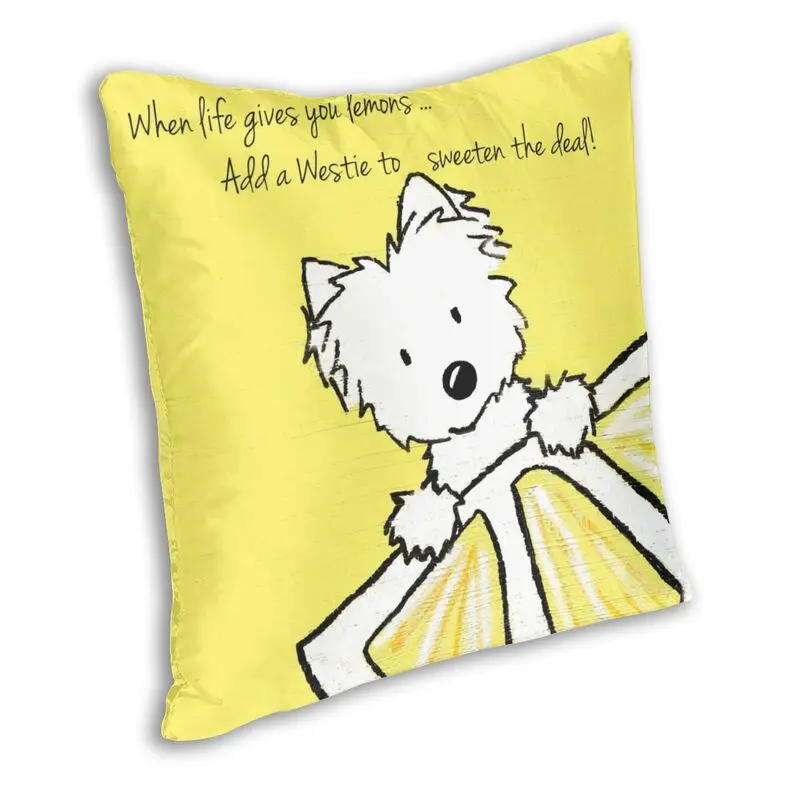 Life Lemons Westie Dog Pillow Case Home Decor West Highland White Terrier Cushions Throw Pillow for Car Double-sided Printing