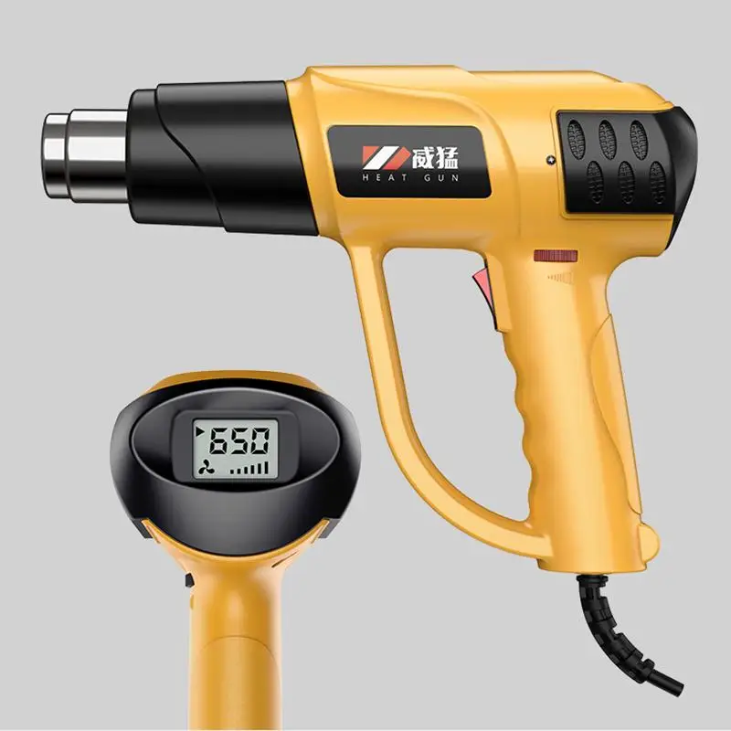 2500W pistola ad aria calda elettrica industriale Display digitale pellicola per auto pistola ad aria calda velocità continua temperatura regolabile