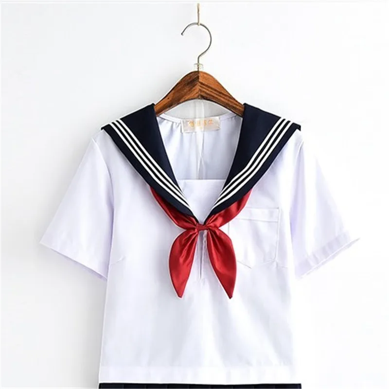 White Schoolgirl Uniform Japanese Class Navy Sailor School Uniforms Students Clothes For Girls Anime COS Sailor Navy Suit