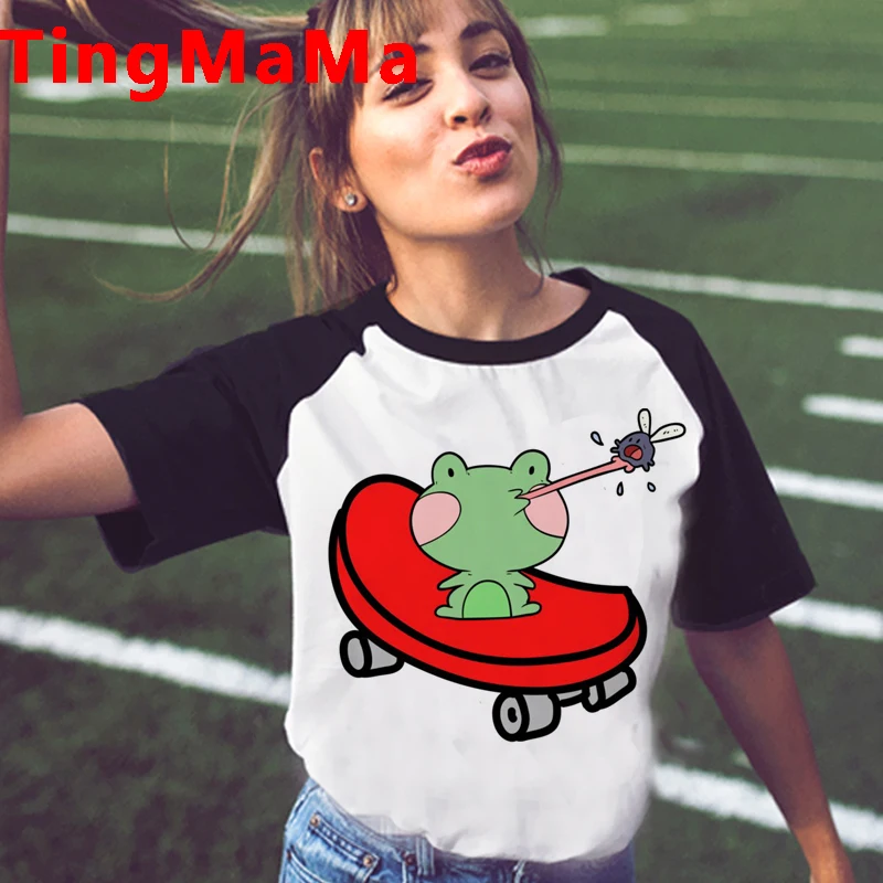 

Kawaii Frog T Shirt Women Summer Tops Cartoon Animal Frog Woman T-shirts Harajuku Unisex Funny Graphic Tees Cute T-shirt Female