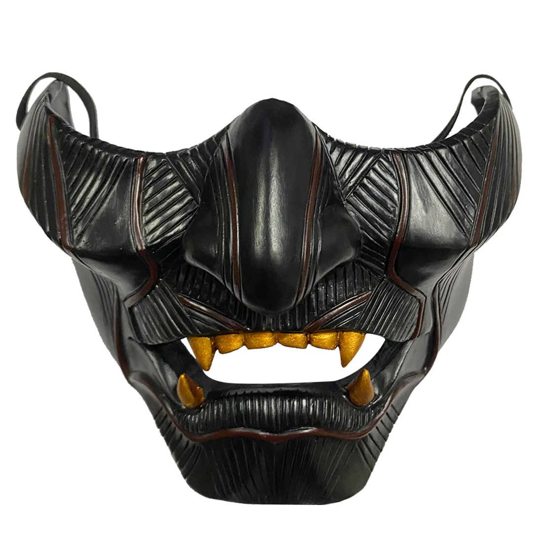 New Half Face Mask Halloween Costume Cosplay Demon Resin Mask Props Carnival Party Scary Dress Up Stage Performance Prop