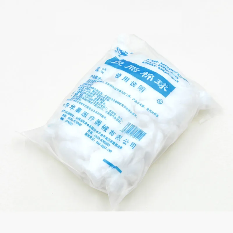 Pacote pequeno descartável da bola 50g do algodão da desinfecção das lãs do algodão do álcool do iodopor da composição da beleza da bola absorvente médica do algodão