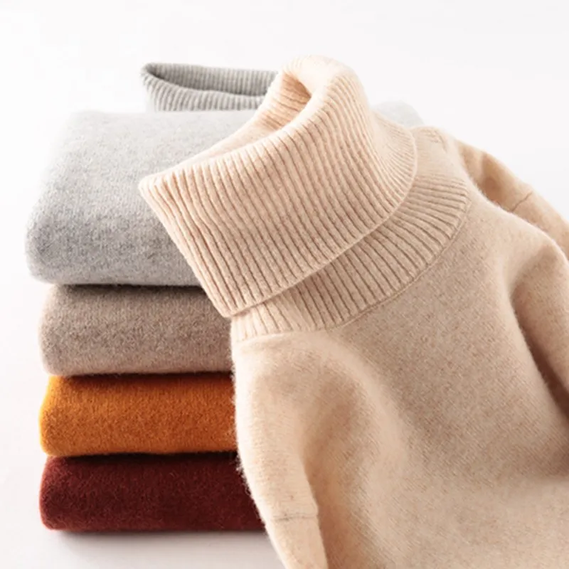 Knitwears Sweater Women Turtleneck Sweater 100% Pure Merino Wool Autumn Winter Warm Soft Knitted Pullover Female Jumper Tops y2k