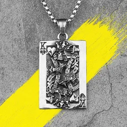 Spade King Skull Poker Stainless Steel Men Necklaces Pendants Chain Punk for Boyfriend Male Jewelry Creativity Gift Wholesale