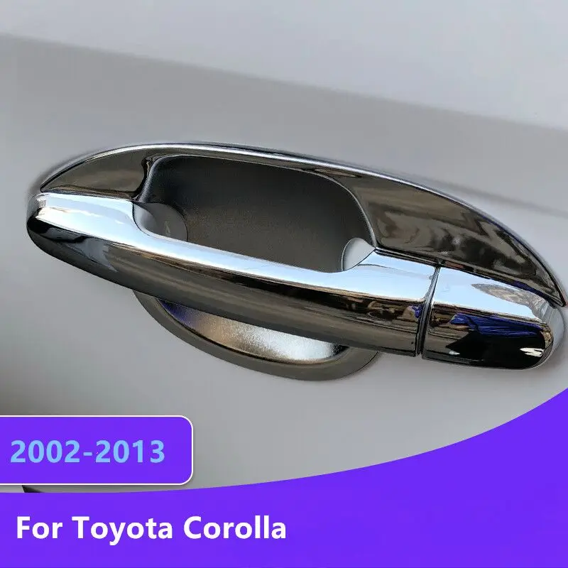 For Toyota Corolla 2002 - 2013 Chrome Car Door Handle Cover Bowl Trim Styling Accessories Overlay Sticker