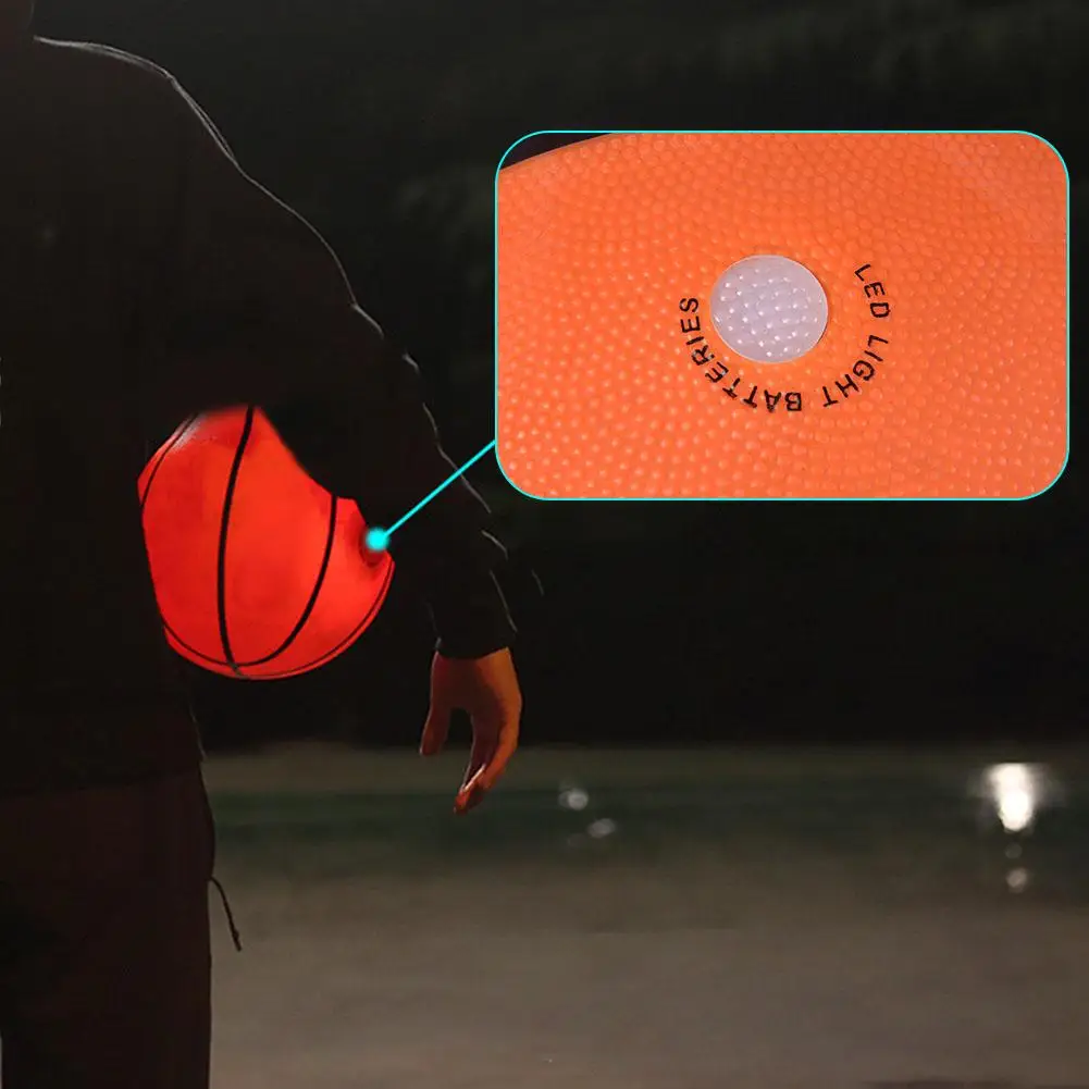 Light Up Basketball High Brightness LED Growing Rubber Basketball for Training Freestyle Performances