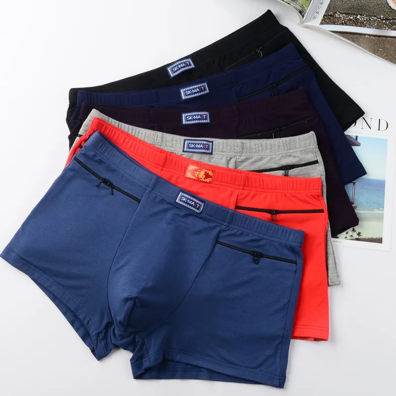 Men's Anti-Theft Panty Modal Zip Pocket Summer Shorts Loose Sport Cool Pants