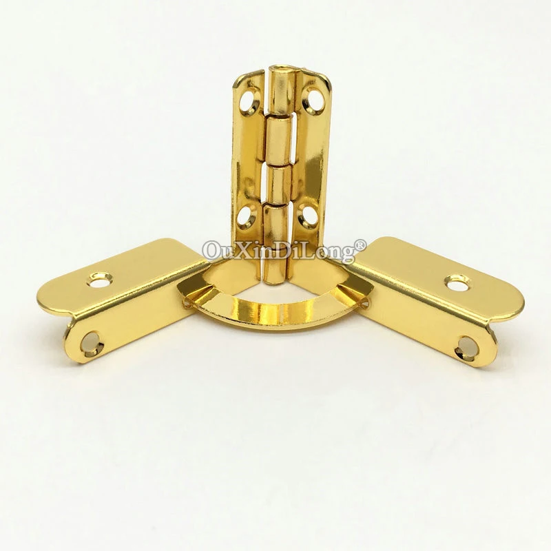 Express Shipping 500PCS 31X36mm Metal Jewelry Gift Wine Cases Watch Box Hinges Wood Lid 90° Support Hinges Gold Tone