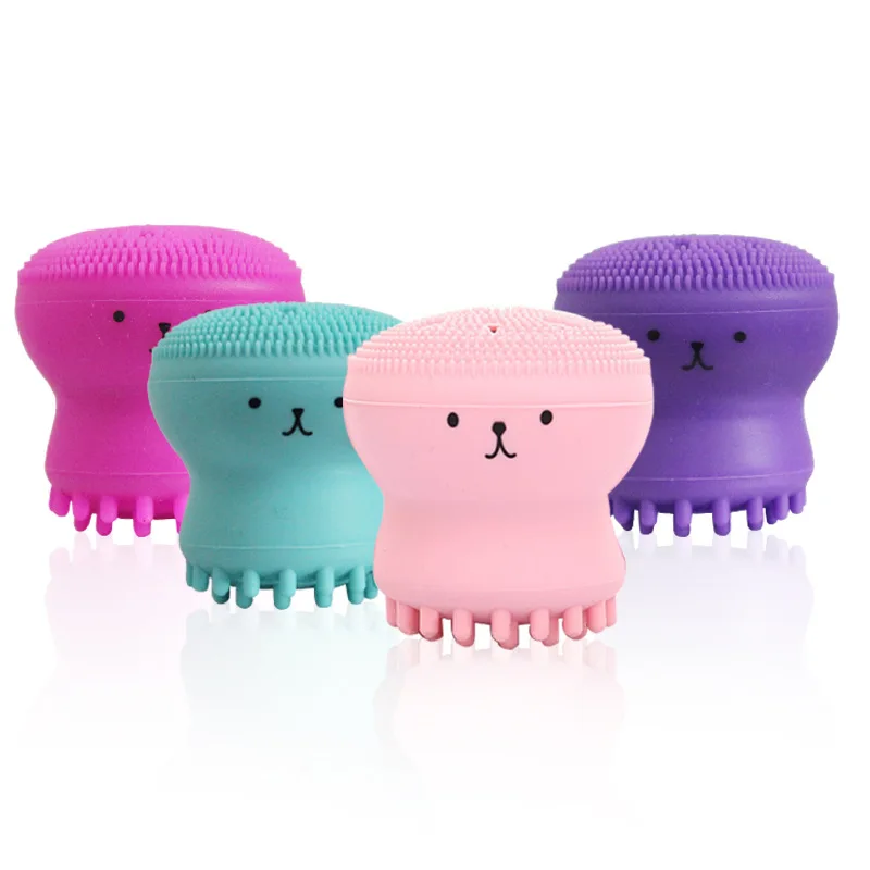 Facial Cleansing Brushes Silicone Cute Octopus Facial Cleanser Pore Cleanser Exfoliator Face Scrub Washing Brush Skin Care Tools