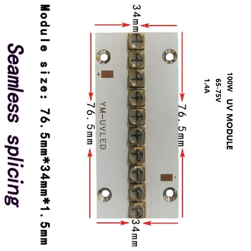 Lampu LED UV untuk Percetakan 3D tinta pengobatan perhiasan identifikasi uang kertas verifikasi iradiasi manikur 100W 6565 lampu