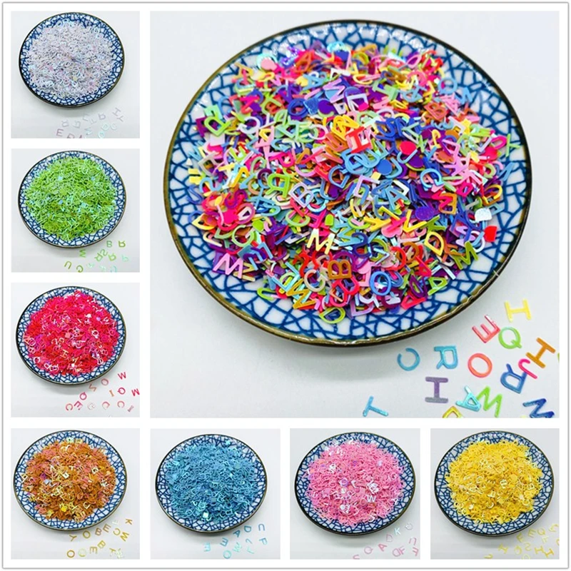 1000pcs/Lot 6mm PVC Sequins Letter Sequins Flat Loose Glitter Sequin Paillettes Sewing Craft DIY Scrapbooking Glitter Craft