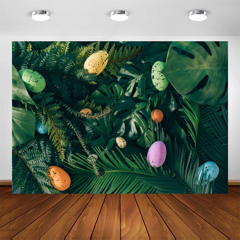 Yeele-أوراق الغابات الاستوائية ، بيض عيد الفصح ، خلفيات التصوير الفوتوغرافي ، الديكور ، استوديو الصور