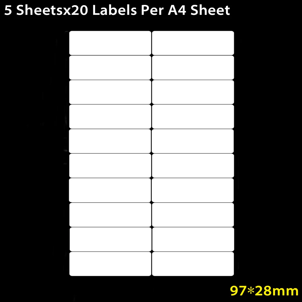Variant: 5 Sheetsx20 Labels