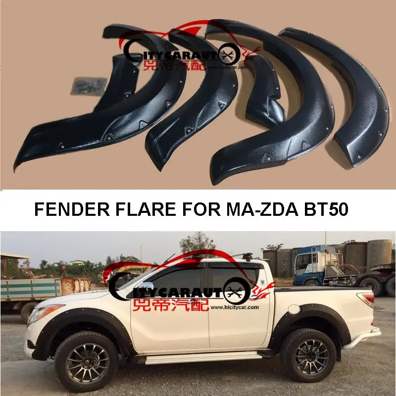 CITYCARAUTO CAR STYLING MOULDING 6 Pcs Complete Set FENDER FLARE FOR BT-50 BT50 Wide Body Wheel Arch Fender Flare ABS Plastic