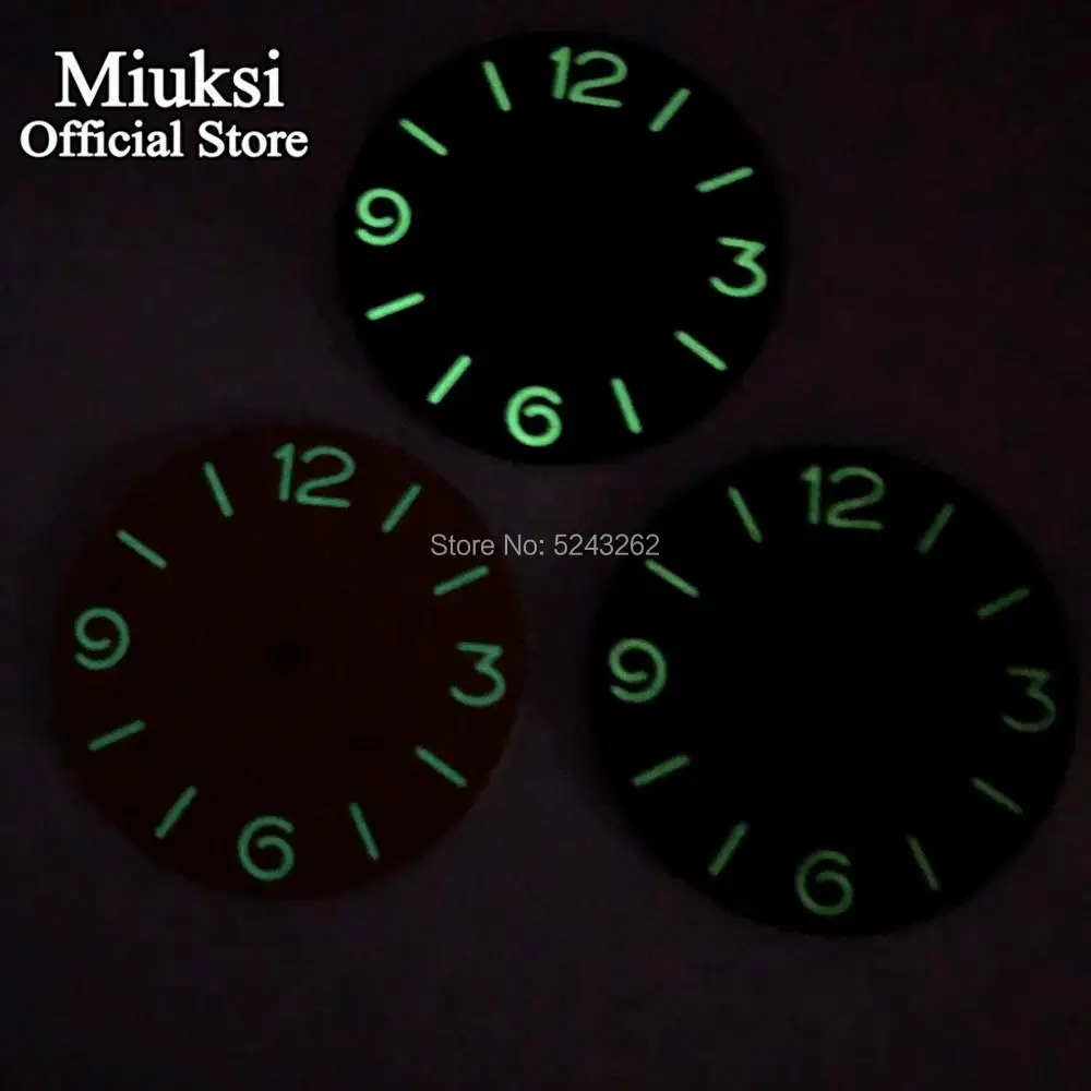 Miuksi 38.8mm black blue orange sandwich sterile watch dial luminous dial fit ETA 6497/6498 movement