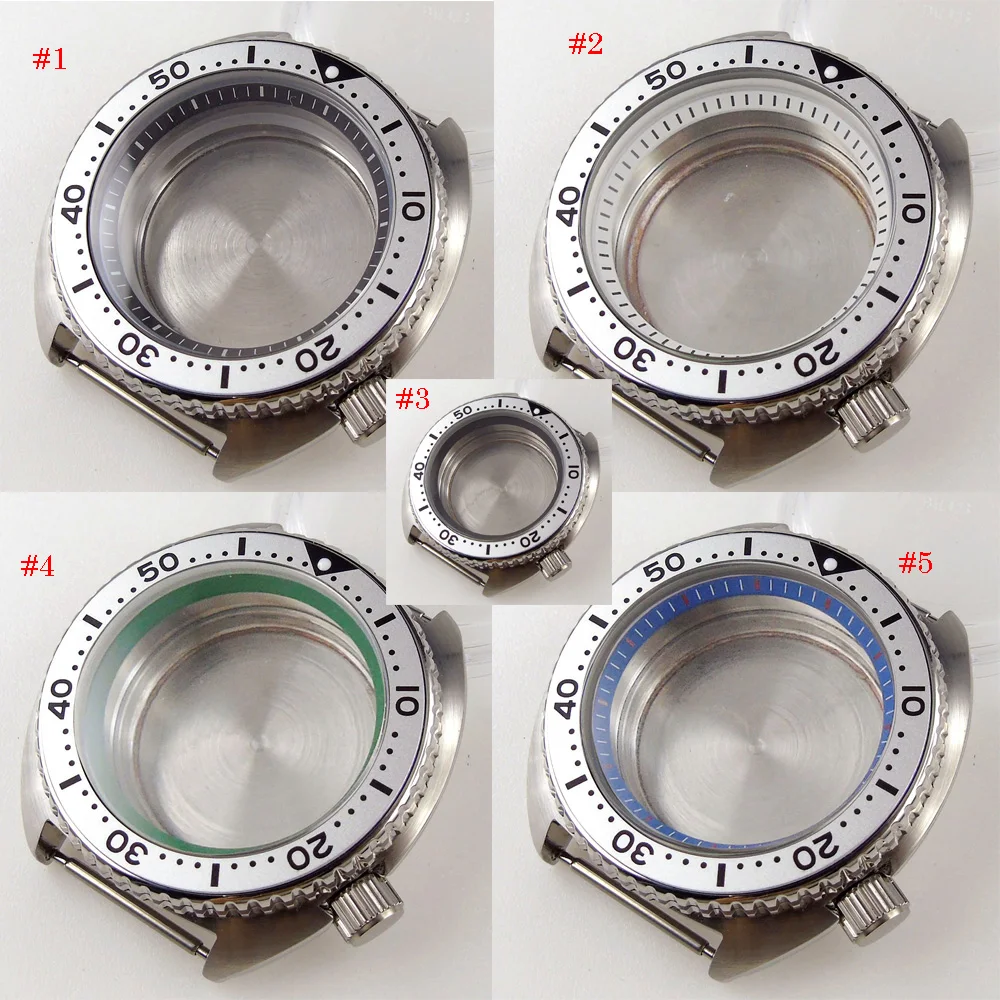 

45mm Watch Case Alloy Bezel Insert Fit NH35A NH36A Automatic Movement Sapphire Glass Screw Down Crown