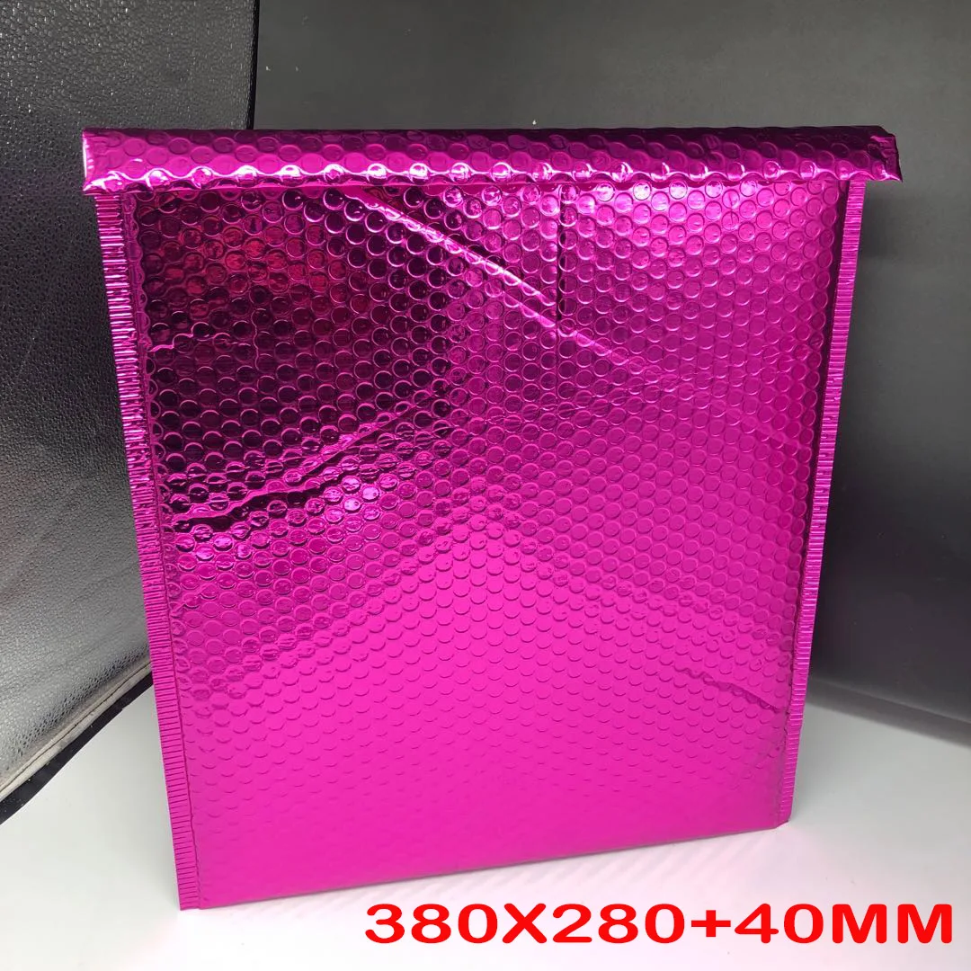 Sobres de burbujas acolchados para correo, bolsas de mensajería impermeables, color rosa y rojo, 10 unidades