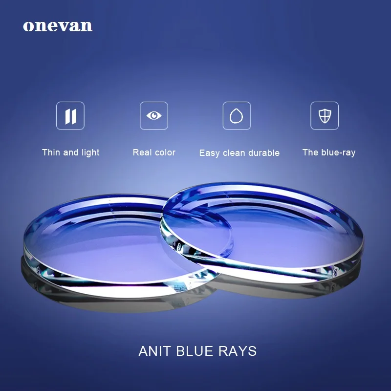 Smart glasses myopia lens anti-blue light 1.56 1.61 1.67 prescription CR-39 resin aspheric lens myopia hyperopia reading glasses