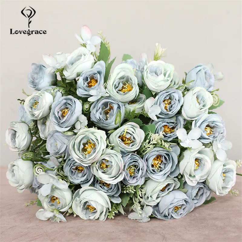 Lovegrace Kleinen Bund Künstliche Blume 5 Gabeln Seide Rose Mini Bouquet Hochzeit Mädchen Hält Blume Gefälschte Rose Hochzeit Home Decor