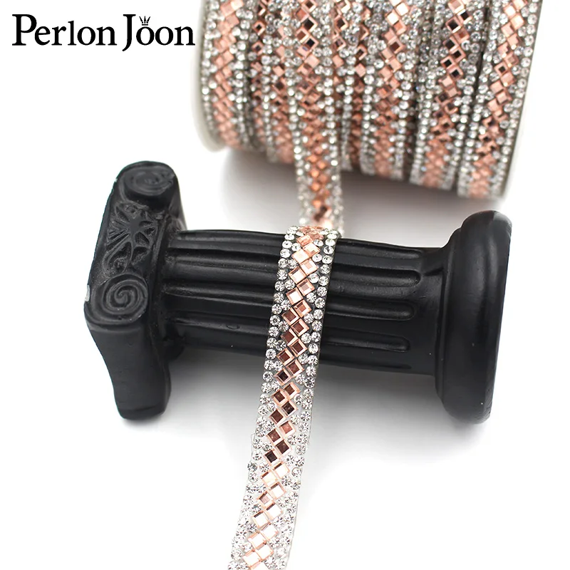 1yard Square wave array glass ribbon crystal rhinestone trim tape decorative hot fix shoes clothing accessories TR134