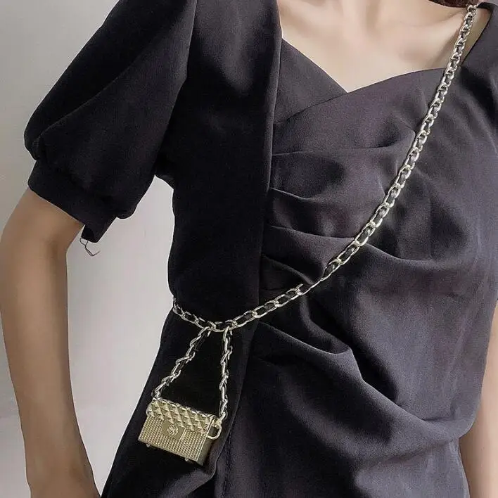 new elegant waist chain decorative women\'s matching dress skirt waist metal pearl chain waist bag accessories