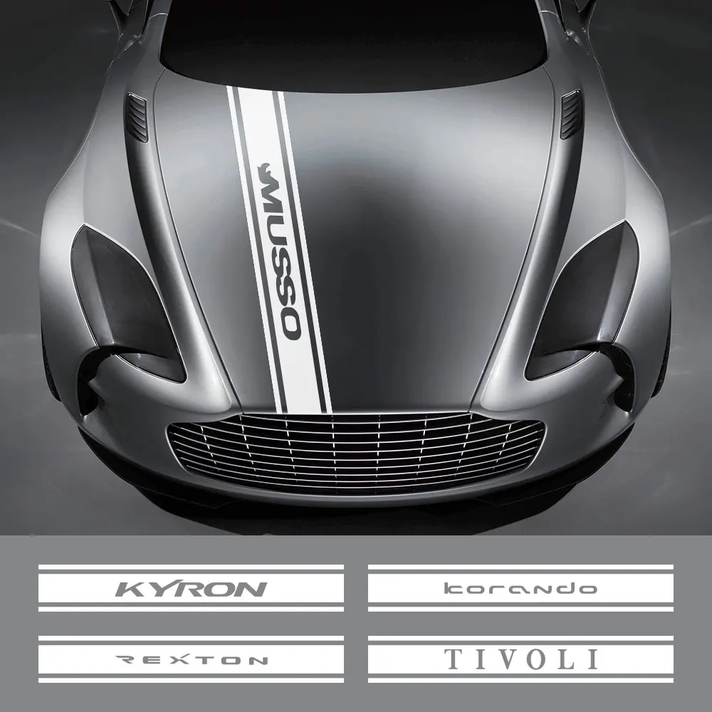 

Декоративные аксессуары для SsangYong Tivoli Korando Rexton Musso Actyon Kyron, наклейки и Переводные картинки на крышку капота автомобиля