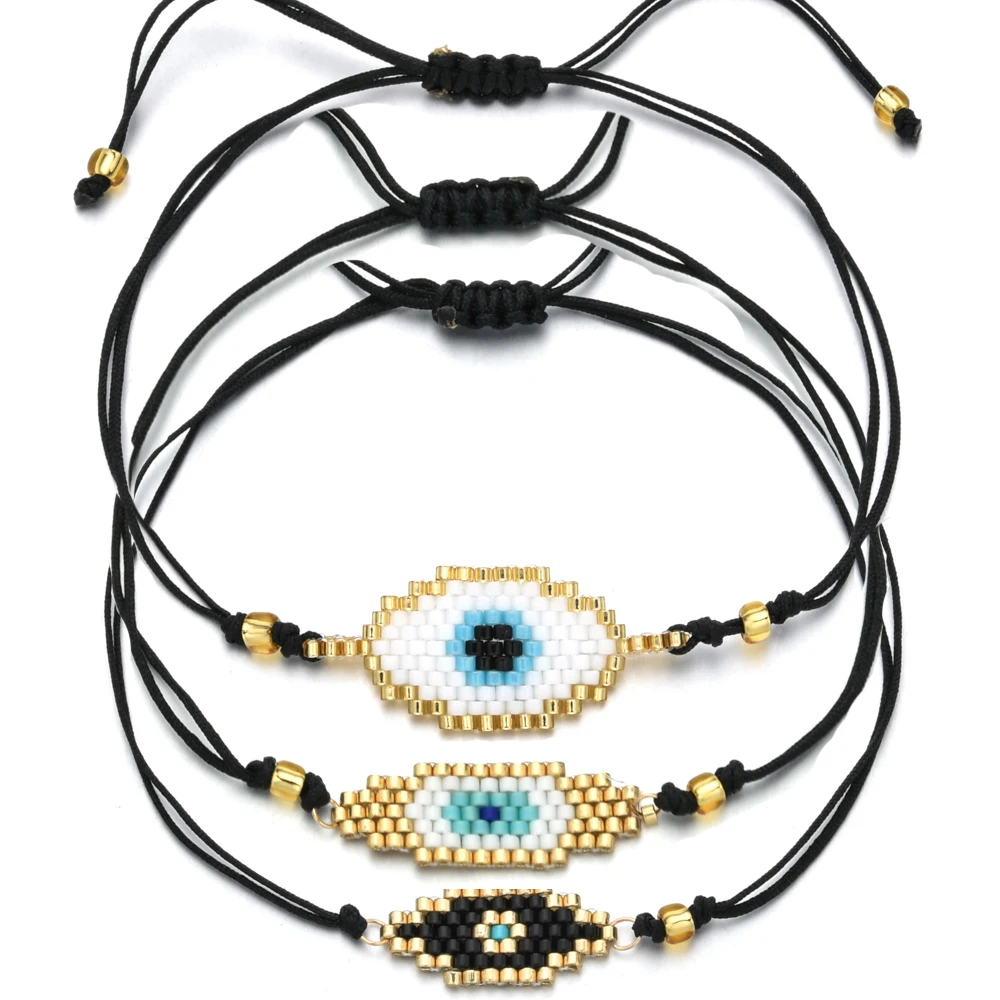 Diy Woven Rope Miyuki Seed Beads Bracelet Boho Santa Claus Elk Bracelet Simple Handmade Friendship Bracelet for Women Gifts