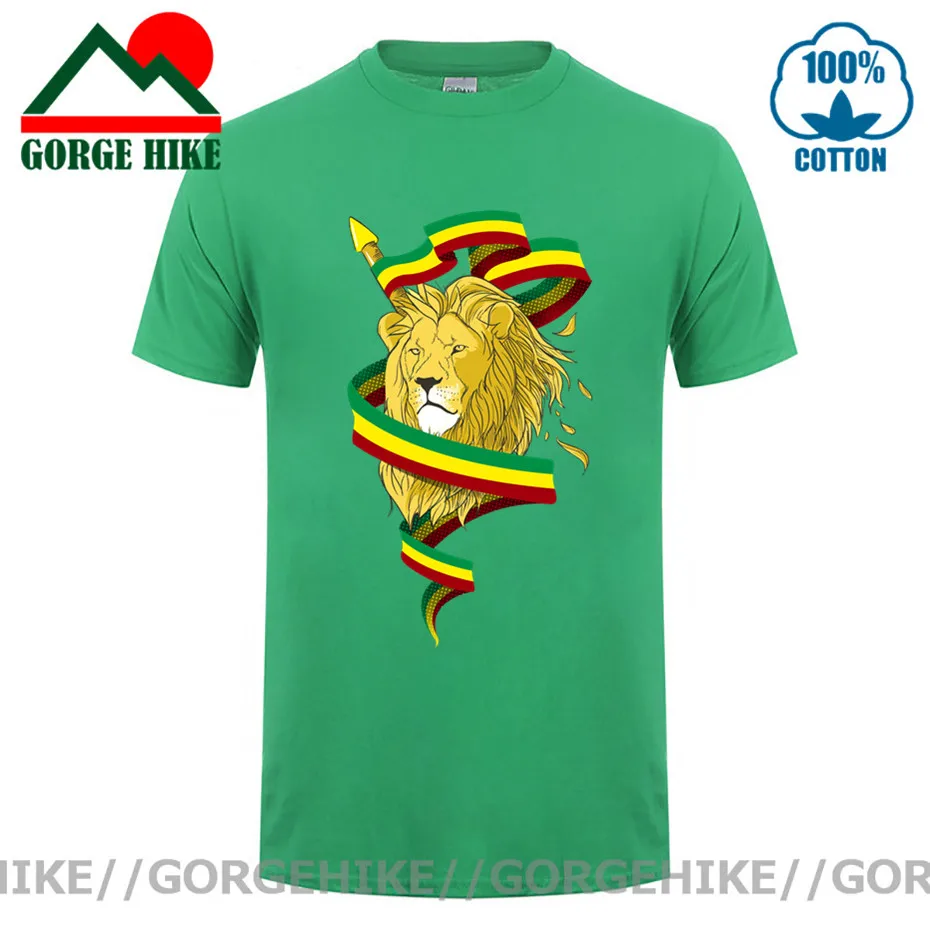 Funny Tees Men T Shirts Reggae Lion Zion Costume Adult Rasta Lion Top Novelty Camisetas Natural Cotton Short Sleeve tshirt homme