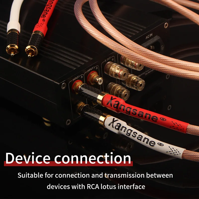 Cavo di segnale HiFi 5N OCC RCA con linea audio decodificatore amplificatore di potenza Hifi placcato oro in fibra di carbonio