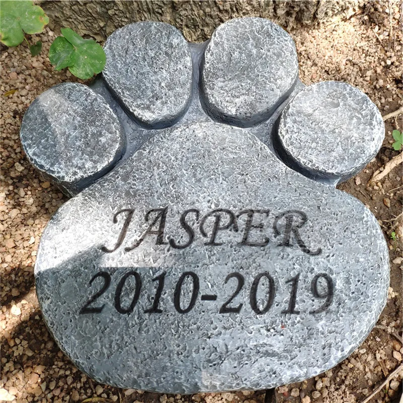 Personalized Pet Memorial Stone Indoor Outdoor for Garden Backyard Marker  Loss of Pet Gift  Paw Print Pet  Tombstone JSYS