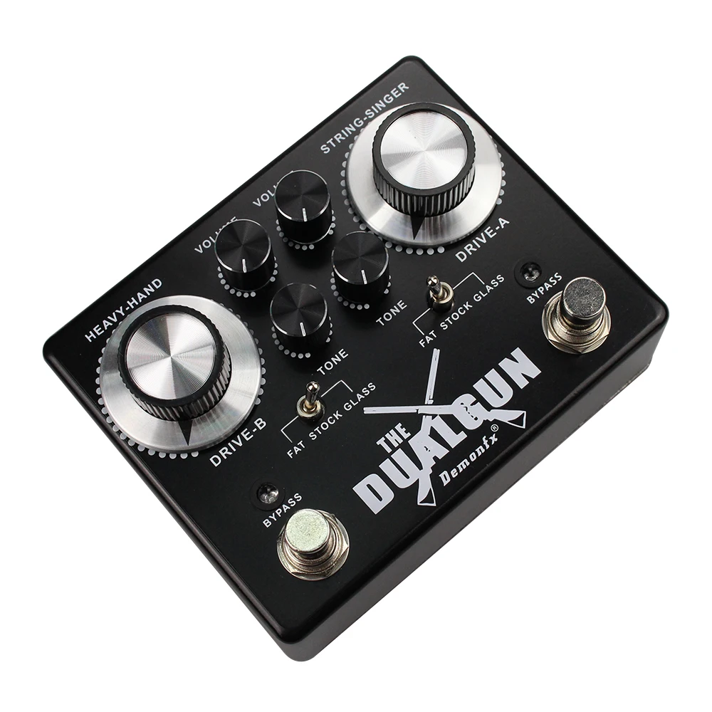 DUALGUN-Guitar Effect Pedal, Overdriver Distortion Boost with True Bypass Demonfx, High Quality, New