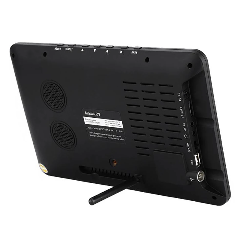 Leadstar 9インチポータブルテレビatsc tdtデジタルテレビアナログミニテレビ用屋外サポートusb tf pvr MP4 H.265 AC3