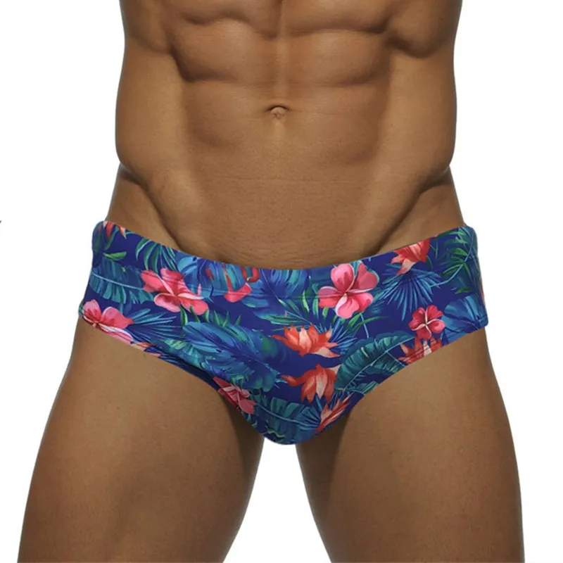 

Summer Men Swimsuits Sexy Swim Briefs With Sponge Pad Beach Shorts Bermuda Quick Dry Swimming Trunks Gay Swimwear Bathing Suits