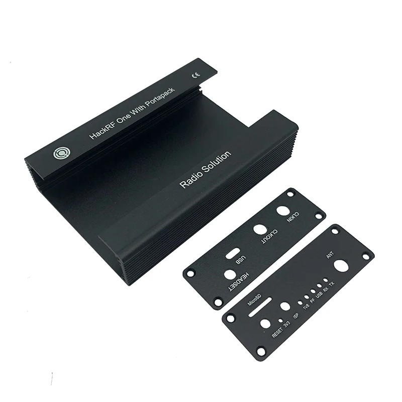 Black Aluminum Enclosure Cover case shell for PORTAPACK + HACKRF ONE