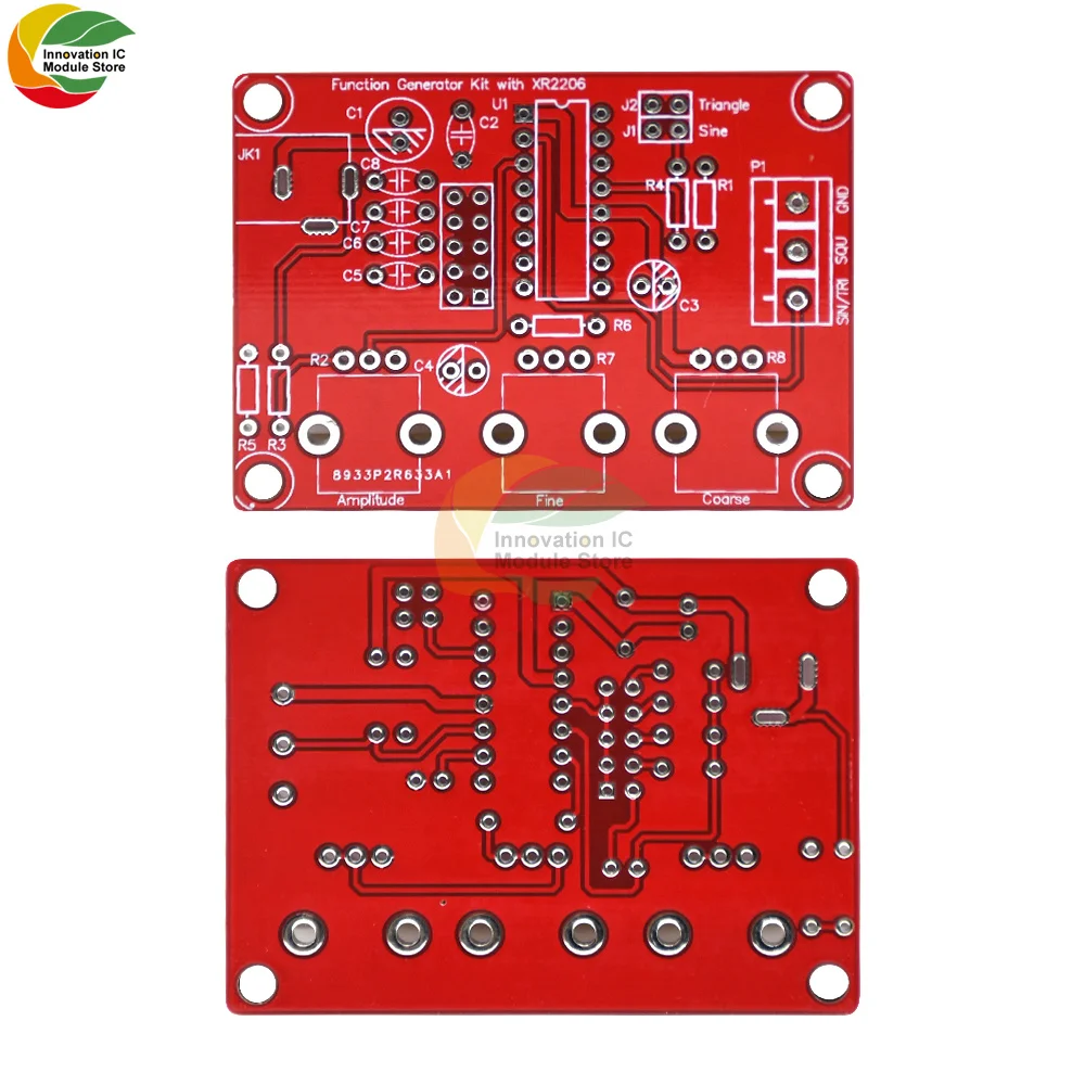 XR2206 Function Signal Generator DIY Kit Sine/Triangle/Square Output 1Hz-1MHz Signal Generator Adjustable Frequency Amplitude