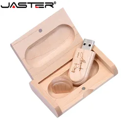 JASTER (LOGO Tự Do) sáng Tạo Ban Đầu Bằng Gỗ Usb + Hộp Bút 8GB Usb 16GB Thẻ Nhớ Món Quà Cưới