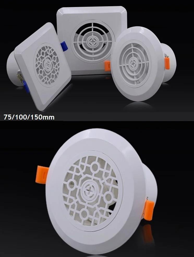 

Пластиковая решетка для вентиляционного отверстия из АБС-пластика, белая, пружинный нажим, регулируемая потолочная Вентиляция для кондиционера, квадратная, круглая, 3 "4" 5"