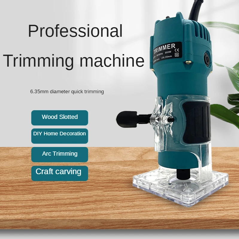 220V Trimming Machine Wood Milling and Slotting Machine Woodworking Carving Machine Holing Machine All Copper Power Tools