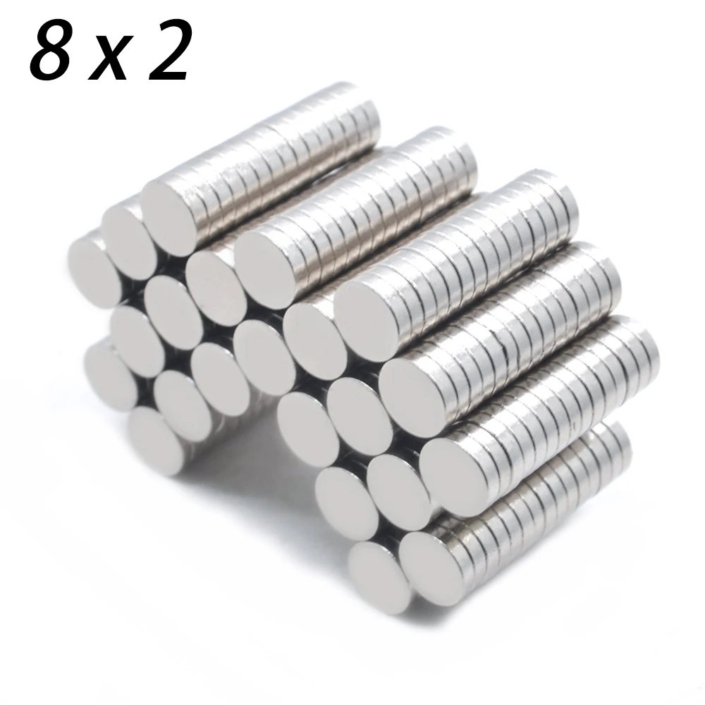 20/50/100/200/500 Pcs 8x2 Round NdFeB Neodymium Magnet N35 Super Powerful Small imanes Permanent Magnetic Disc