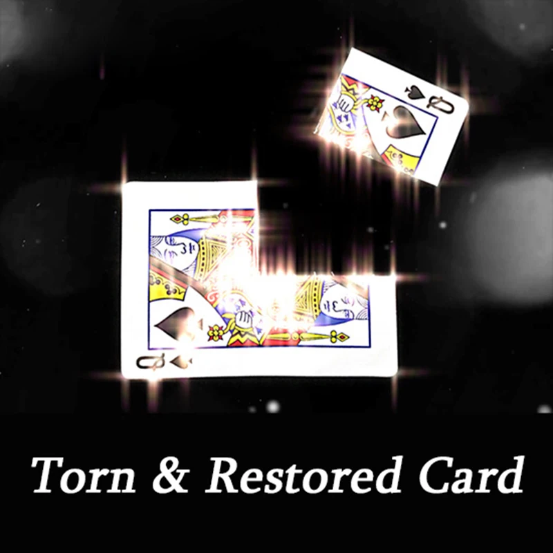 

Torn & Restored Card Magic Tricks Close Up Street Stage Magic Props Illusions Magician Gimmick Magia Puzzle Toys Funny