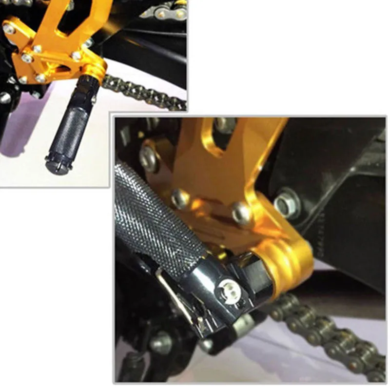 Universal Motorcycle Folding Footrests Footpegs Foot Rests Pegs Rear Pedals For Honda Yamaha Suzuki Kawasaki Scooter Offroad