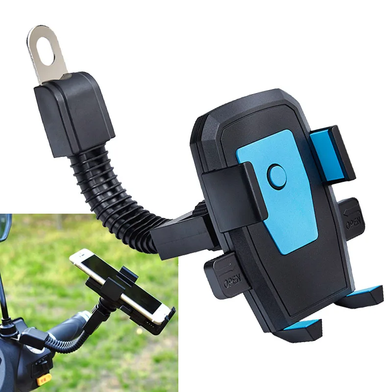 

Motorcycle Scooter Mobile Phone Mount Holder Support Adjustable Rearview Mirror Stand Adjustment for For Samsung Huawe Xiaomi