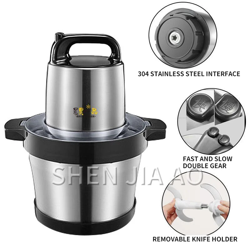 

6L electric meat grinder Commercial household electric stainless steel meat grinder Kitchen broken meat processing machine