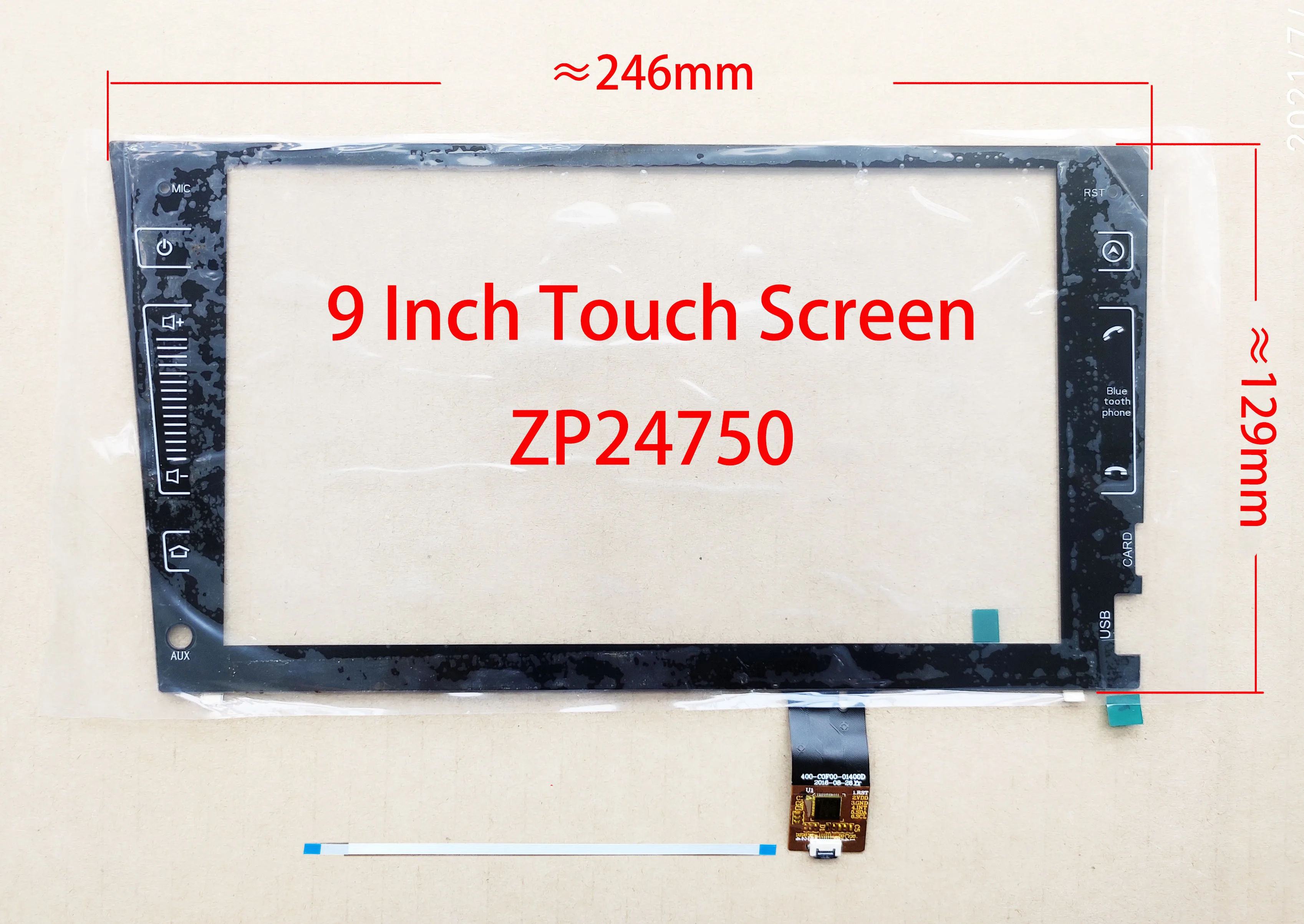 

9 Inch Sensor Digitizer Touch Screen Hand Writer Touch Panel Glass ZP2475 24750 6Pin GT911 For Toyota Sequoia